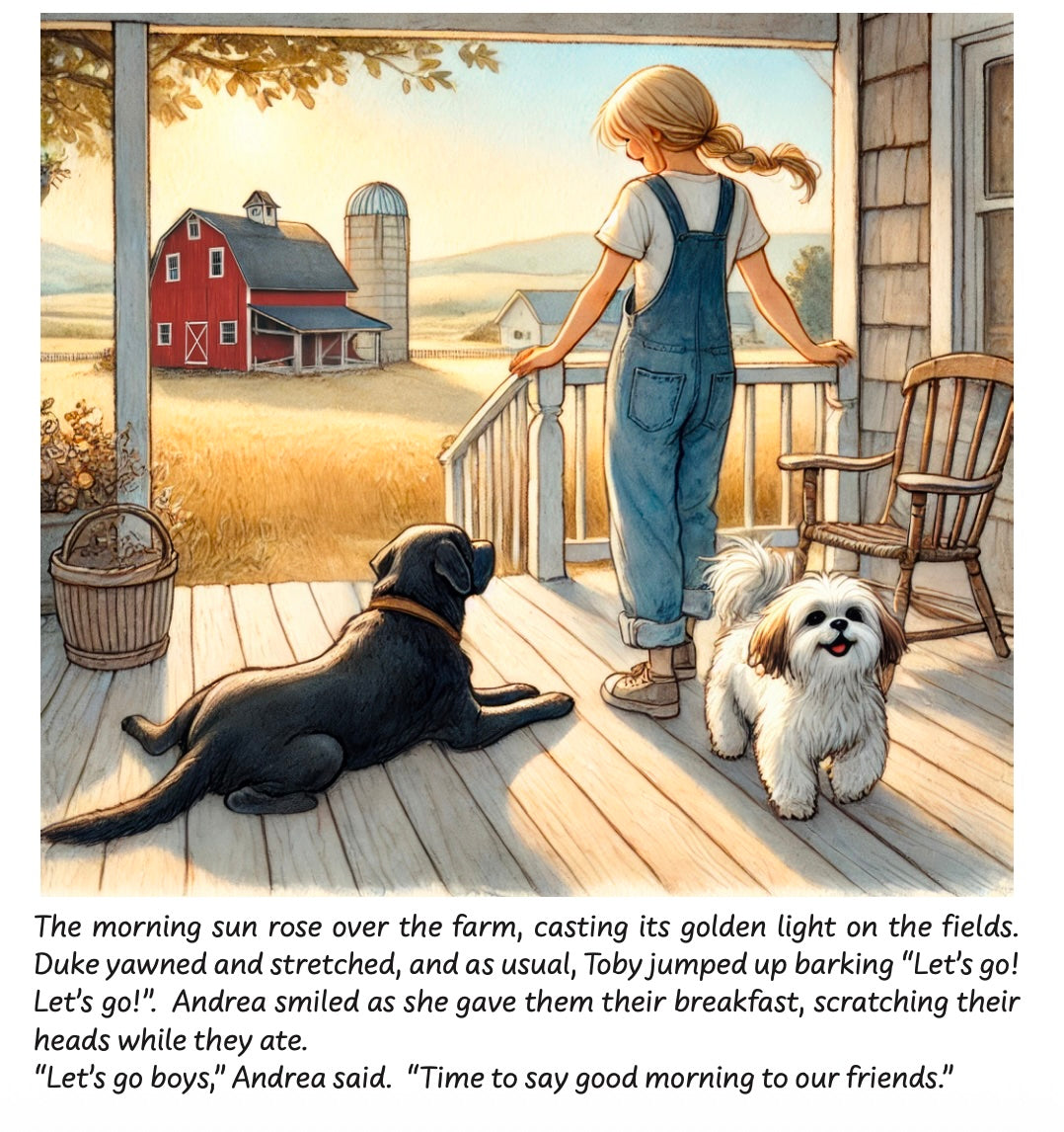 Duke and Toby at the Farm