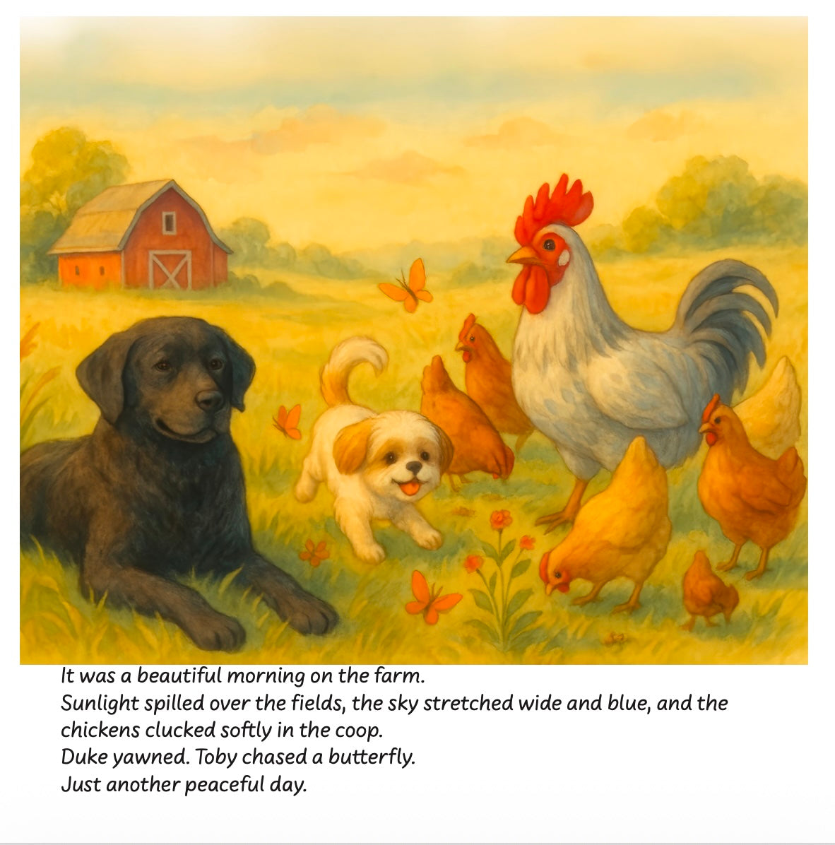 Duke and Toby and the Runaway Rooster