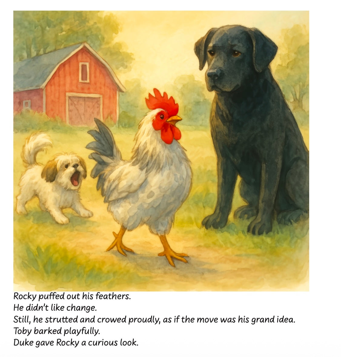 Duke and Toby and the Runaway Rooster