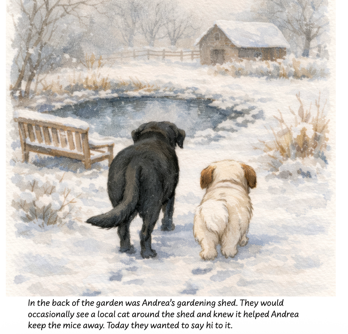 Duke and Toby in Zuzu's Garden
