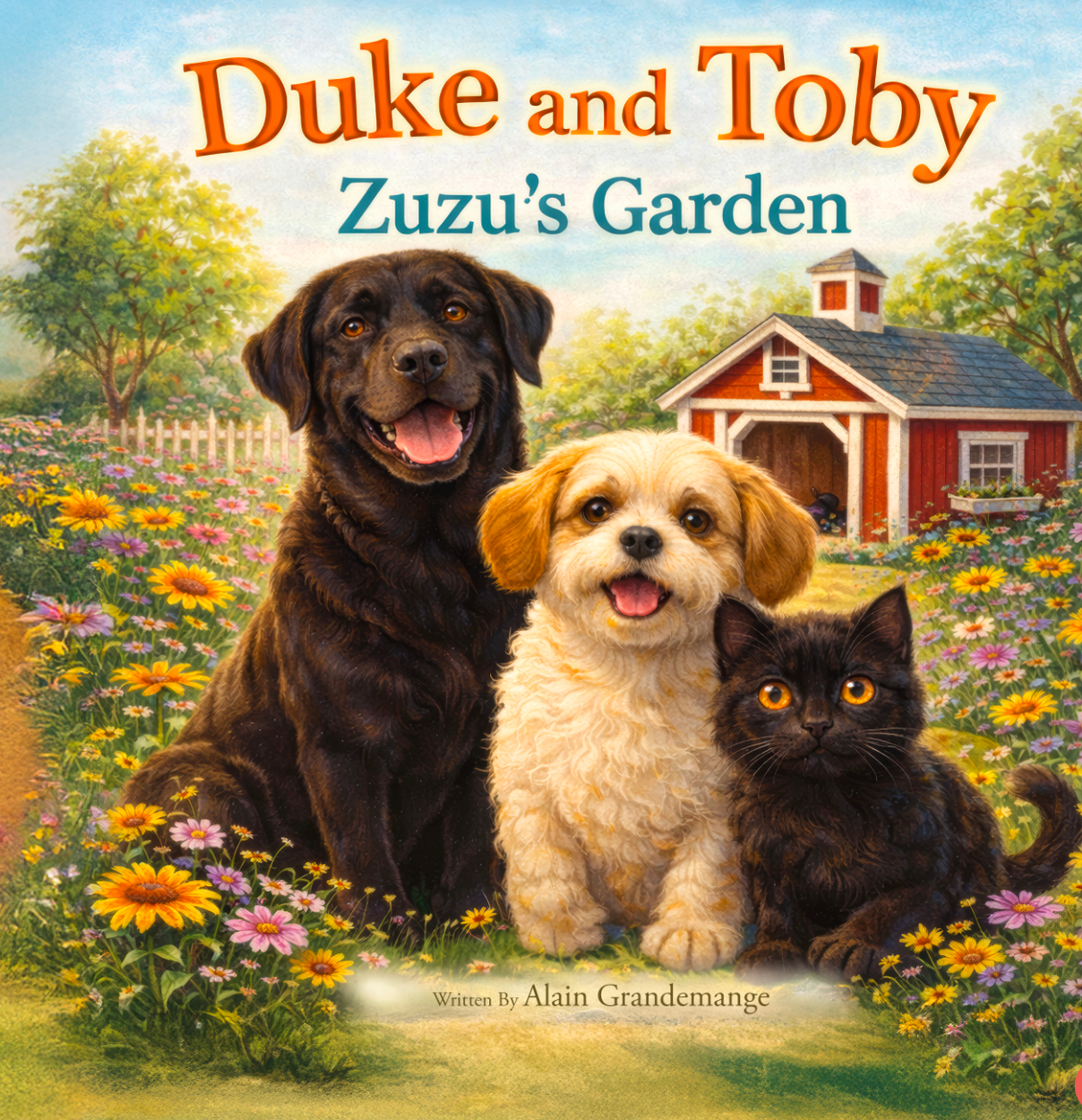 Duke and Toby in Zuzu's Garden